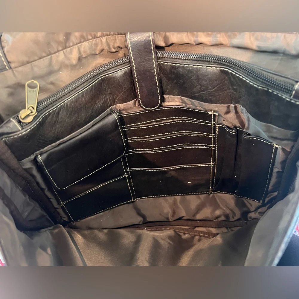 Latico Dark Brown Leather Messenger Bag